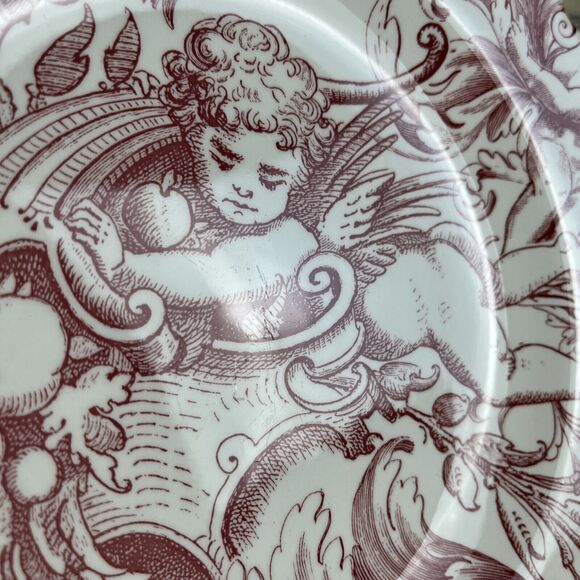 Spode‎ Bomboniere Cherub 9" Square Salad Plate Pink Red - Picture 8 of 9